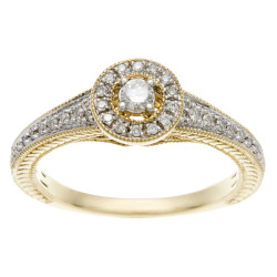 Gold 1/4ct TDW Diamond Engagement Ring - Handcrafted By Name My Rings™