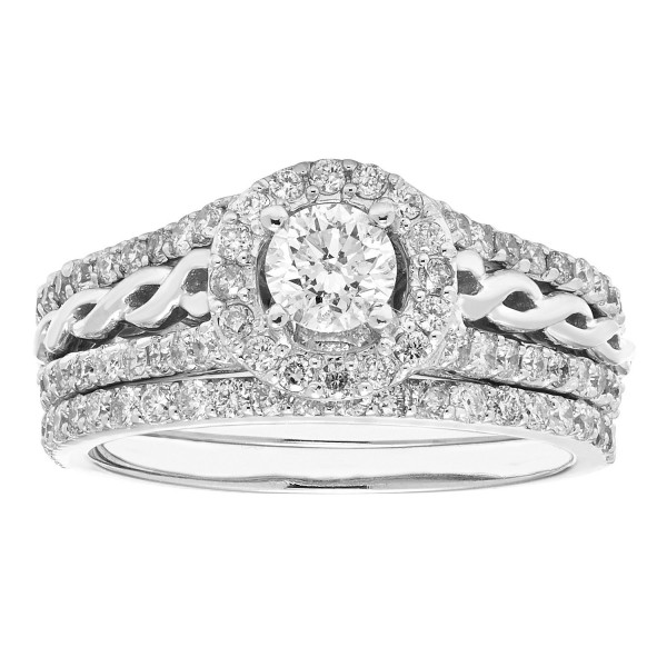 White Gold 1-carat Total Diamond Weight IGL Certified Round-cut Bridal Set - Handcrafted By Name My Rings™
