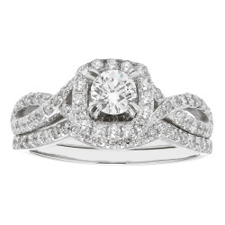 White Gold 1 ct TDW IGL Certified Round cut Bridal Set - Handcrafted By Name My Rings™