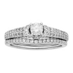 White Gold 1ct TDW IGL Certified Round Cut Bridal Set - Handcrafted By Name My Rings™