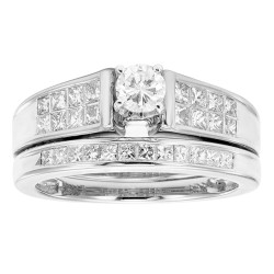 White Gold 1ct TDW IGL Certified Round Cut Bridal Set - Handcrafted By Name My Rings™