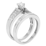 White Gold 1ct TDW IGL Certified Round Cut Bridal Set - Handcrafted By Name My Rings™