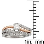 White and Rose Gold 3/4ct TDW Round Cut Bridal Set - Handcrafted By Name My Rings™