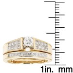 Gold 1ct TDW Princess and Round Cut Bridal Set - Handcrafted By Name My Rings™