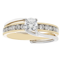 Gold 0.75k Two-tone Bridal Insert Set - Handcrafted By Name My Rings™