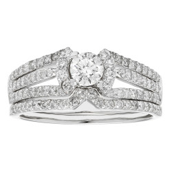 Gold 1-carat 79 Diamonds Bridal Ring Set - Handcrafted By Name My Rings™