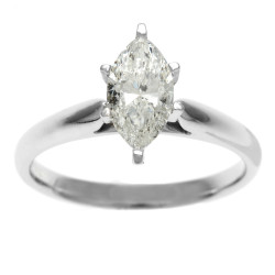 Gold 1ct TDW IGL Certified 6-Prong Marquise Diamond Solitaire Ring - Handcrafted By Name My Rings™
