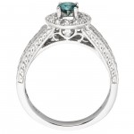 Gold 1ct TDW IGL Certified Blue Pave-set Diamond Engagement Ring - Handcrafted By Name My Rings™