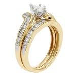 Gold 1ct TDW IGL Certified Marquise Diamond Bridal Set - Handcrafted By Name My Rings™