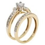 Gold 1ct TDW IGL Certified Princess Cut Diamond Bridal Set - Handcrafted By Name My Rings™