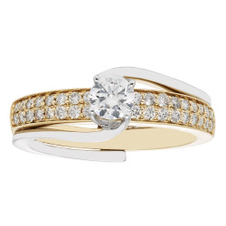 Gold 3/4-carat TDW Two-tone Bridal Insert Set - Handcrafted By Name My Rings™