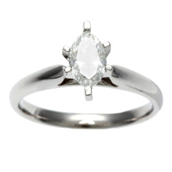 Gold 3/4ct TDW IGL Certified 6-Prong Marquise Diamond Solitaire Ring - Handcrafted By Name My Rings™