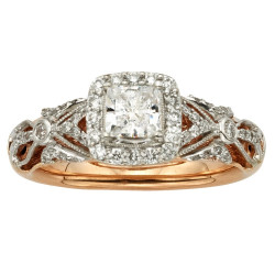 Rose Gold 1ct TDW Vintage Princess Cut Diamond Ring - Handcrafted By Name My Rings™