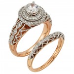 Rose Gold 7/8ct TDW Vintage Diamond Bridal Set - Handcrafted By Name My Rings™