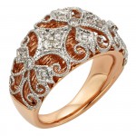 Rose and White Gold 1/4ct TDW White Diamond Ring - Handcrafted By Name My Rings™