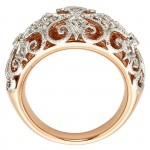 Rose and White Gold 1/4ct TDW White Diamond Ring - Handcrafted By Name My Rings™