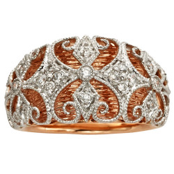 Rose and White Gold 1/4ct TDW White Diamond Ring - Handcrafted By Name My Rings™