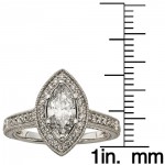 White Gold 1 1/2ct TDW Marquise Diamond Halo Ring - Handcrafted By Name My Rings™