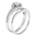 White Gold 1-carat TDW IGL Certified Round-cut H-I,I1 Diamond Bridal Set - Handcrafted By Name My Rings™