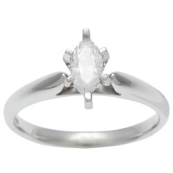 White Gold 1/2ct TDW IGL Certified 6-prong Marquise Diamond Solitaire Ring - Handcrafted By Name My Rings™