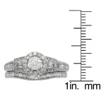 White Gold 1ct TDW IGL Certified Mixed Cut Baguette Diamond Bridal Ring Set - Handcrafted By Name My Rings™