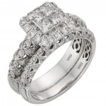 White Gold 1ct TDW IGL Certified Vintage-inspired Diamond Bridal Set - Handcrafted By Name My Rings™
