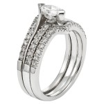 White Gold 1ct TDW Marquise Diamond Bridal Set - Handcrafted By Name My Rings™