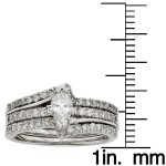 White Gold 1ct TDW Marquise Diamond Bridal Set - Handcrafted By Name My Rings™