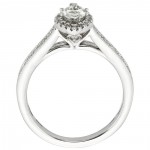 White Gold 1ct TDW Marquise Diamond Halo Engagement Ring - Handcrafted By Name My Rings™