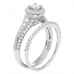White Gold 1ct TDW Round Diamond Bridal Set IGL Certified Ring - Handcrafted By Name My Rings™