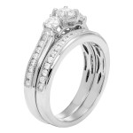 White Gold 1ct TDW Round Diamond Bridal Set IGL Certified Ring - Handcrafted By Name My Rings™