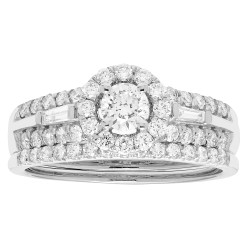 White Gold 1ct TDW Round Diamond Bridal Set IGL Certified Ring - Handcrafted By Name My Rings™