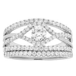 White Gold 1ct TDW Round Diamond Bridal Set IGL Certified Ring - Handcrafted By Name My Rings™