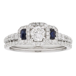 White Gold 3/4ct TDW IGL Certified Round Diamond Bridal Set - Handcrafted By Name My Rings™