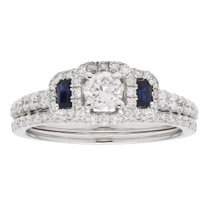White Gold 3/4ct TDW IGL Certified Round Diamond Bridal Set - Handcrafted By Name My Rings™