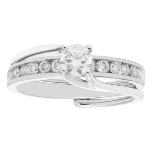 White Gold 3/4ct TDW White Gold Bridal Insert Set - Handcrafted By Name My Rings™