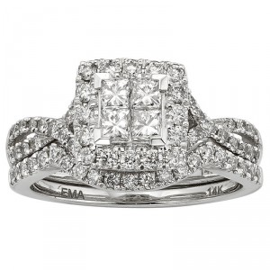 White Gold IGL Certified 7/8ct TDW Princess-cut Diamond Ring - Handcrafted By Name My Rings™