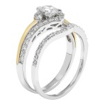 Gold 1-ct TDW H-I,I1 IGL Certified Round-cut Bridal Set - Handcrafted By Name My Rings™