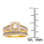 Gold 1ct TDW IGL Certified Diamond Bridal Ring Set - Handcrafted By Name My Rings™