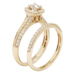 Gold 1ct TDW IGL Certified Diamond Bridal Set - Handcrafted By Name My Rings™