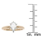 Gold 1ct TDW IGL Certified Pear Cut Diamond Solitaire Ring - Handcrafted By Name My Rings™