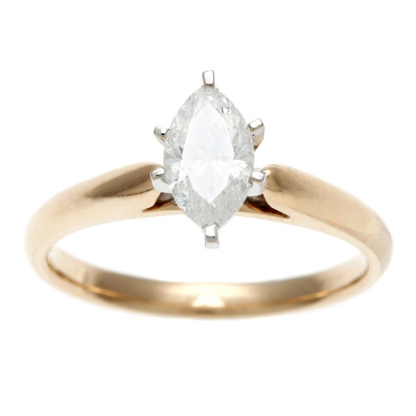 Gold 3/4ct TDW IGL Certified 6-Prong Marquise Diamond Solitaire Ring - Handcrafted By Name My Rings™