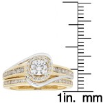 Yellow and White Gold 1ct TDW Round Diamond Bridal Set IGL Certified Ring - Handcrafted By Name My Rings™