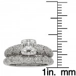 Art Deco White Gold 1ct TDW IGL Certified Diamond Bridal Set - Handcrafted By Name My Rings™