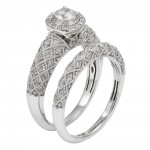 Art Deco White Gold 1ct TDW IGL Certified Princess-cut Diamond Bridal Set - Handcrafted By Name My Rings™