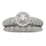 Art Deco White Gold 1ct TDW IGL Certified Princess-cut Diamond Bridal Set - Handcrafted By Name My Rings™