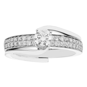 White Gold 0.75-carat TDW H-I I2-I3 Bridal Insert Set - Handcrafted By Name My Rings™