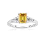 White Gold 1 1/10ct TW Emerald Cut Lab-Grown Diamond Ring  - Handcrafted By Name My Rings™