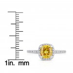 White Gold 1 1/2ct TDW Cushion-cut Lab-grown Diamond Halo Ring - Handcrafted By Name My Rings™