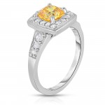 White Gold 1 1/4 ct TW Princess Cut Lab-Grown Diamond Halo Ring - Handcrafted By Name My Rings™